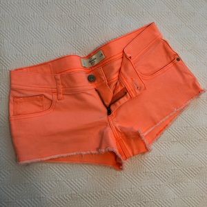 A&F Neon Orange Denim Shorts